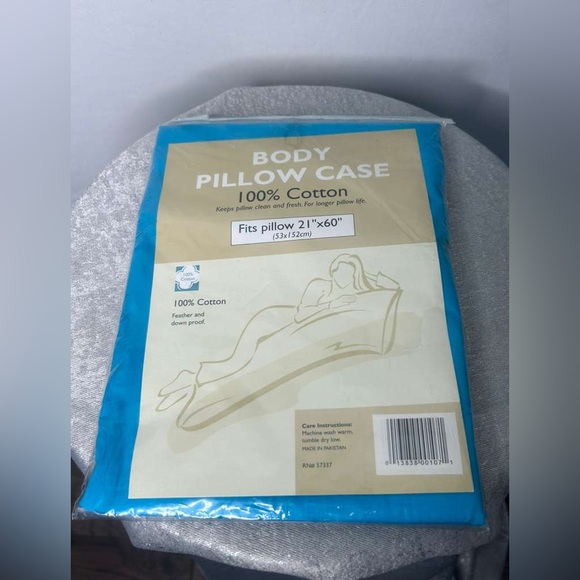 Body Pillow Case 100% Cotton Turquoise Cover 21”x60” – New – Soft & Fresh(F12)? - Picture 4 of 5